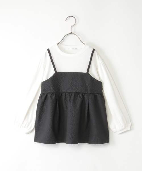 ikka（イッカ）の「ふくれジャガードキャミドッキング長袖プルオーバー（120~160cm）（Tシャツ/カットソー・キッズ・マスタード/ベージュ/ブラック・120/130/140/150/160）」の4枚目の写真