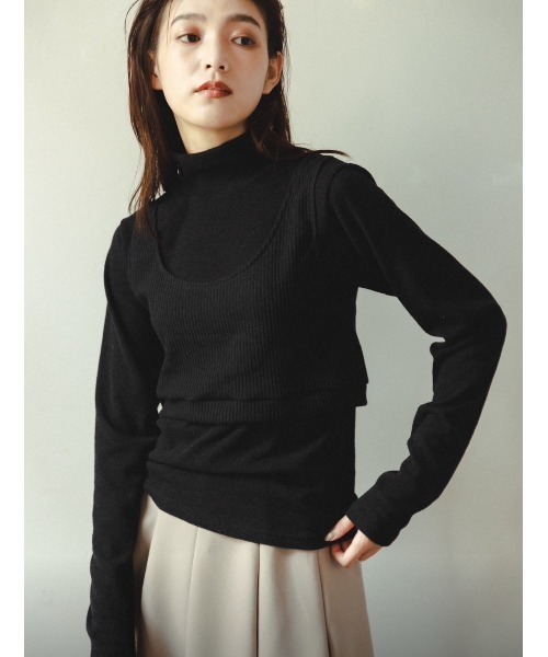 AGAWD（アガウド）の「AGAWD レイヤードビスチェカットソー（Tシャツ/カットソー・レディース・ボルドー/グレー/ブラック・FREE）」の2枚目の写真