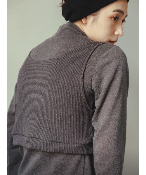 AGAWD（アガウド）の「AGAWD レイヤードビスチェカットソー（Tシャツ/カットソー・レディース・ボルドー/グレー/ブラック・FREE）」の5枚目の写真