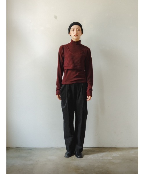 AGAWD（アガウド）の「AGAWD レイヤードビスチェカットソー（Tシャツ/カットソー・レディース・ボルドー/グレー/ブラック・FREE）」の8枚目の写真