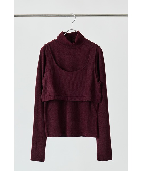 AGAWD（アガウド）の「AGAWD レイヤードビスチェカットソー（Tシャツ/カットソー・レディース・ボルドー/グレー/ブラック・FREE）」の14枚目の写真