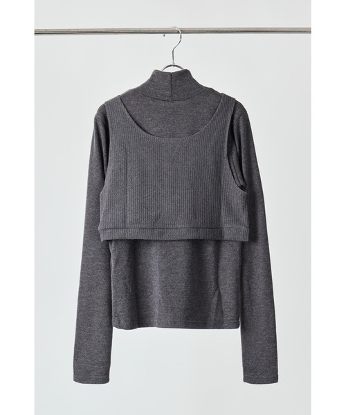 AGAWD（アガウド）の「AGAWD レイヤードビスチェカットソー（Tシャツ/カットソー・レディース・ボルドー/グレー/ブラック・FREE）」の13枚目の写真