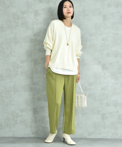 actuel（アクチュエル）の「【ａｃｔｕｅｌ】スウェットライクＶネックプルオーバー（ニット/セーター・レディース・オフホワイト/グレー/ブルー/ブラック・FREE）」の6枚目の写真