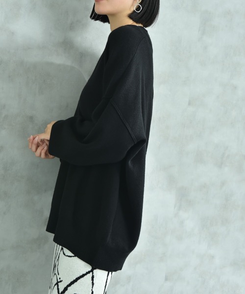 actuel（アクチュエル）の「【ａｃｔｕｅｌ】スウェットライクＶネックプルオーバー（ニット/セーター・レディース・オフホワイト/グレー/ブルー/ブラック・FREE）」の16枚目の写真