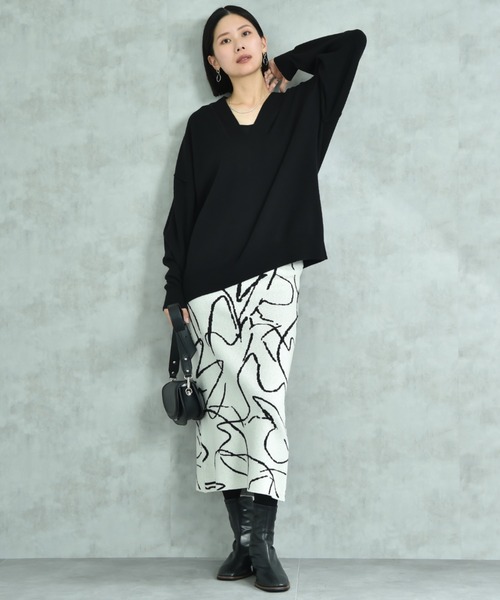 actuel（アクチュエル）の「【ａｃｔｕｅｌ】スウェットライクＶネックプルオーバー（ニット/セーター・レディース・オフホワイト/グレー/ブルー/ブラック・FREE）」の20枚目の写真