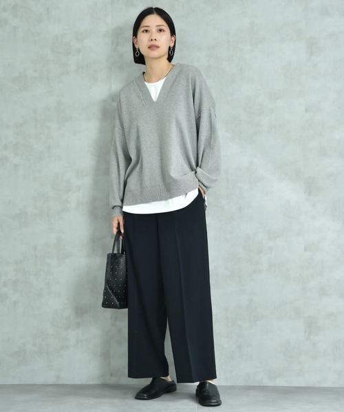 actuel（アクチュエル）の「【ａｃｔｕｅｌ】スウェットライクＶネックプルオーバー（ニット/セーター・レディース・オフホワイト/グレー/ブルー/ブラック・FREE）」の21枚目の写真