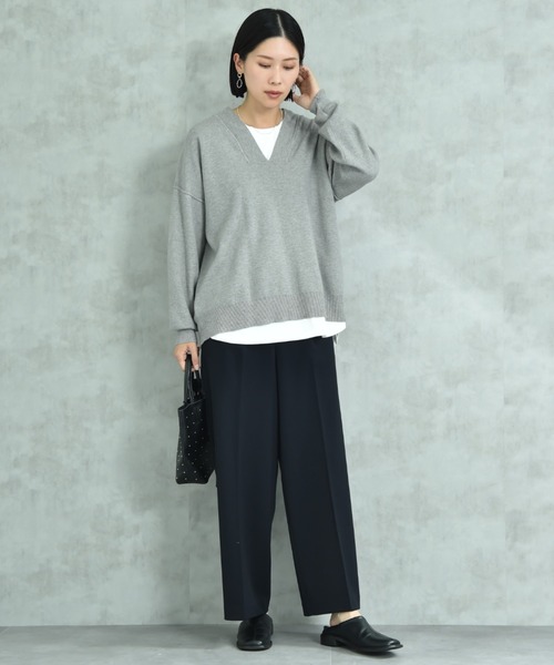 actuel（アクチュエル）の「【ａｃｔｕｅｌ】スウェットライクＶネックプルオーバー（ニット/セーター・レディース・オフホワイト/グレー/ブルー/ブラック・FREE）」の22枚目の写真