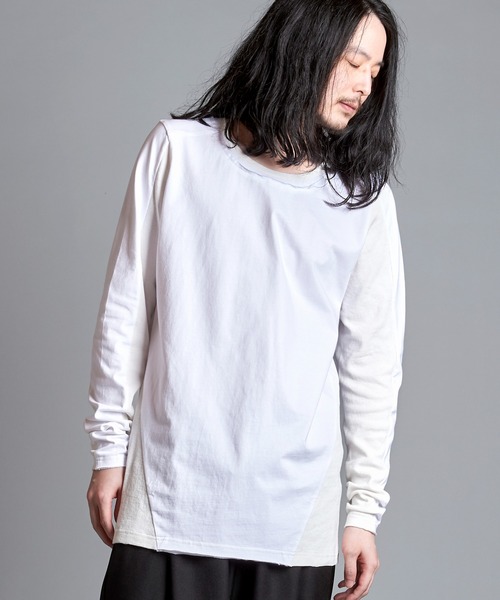 NO ID.(ノーアイディ)の「【NO ID.】Changing Cut-Off Crew Neck Long T-Shirt / チェンジング カットオフ クルーネック ロンT(Tシャツ/カットソー・メンズ・ホワイト/グレー/ブラック・1/2)」の17枚目の写真