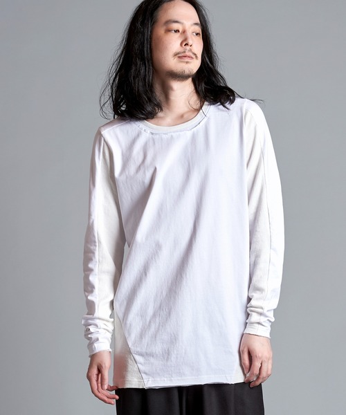 NO ID.(ノーアイディ)の「【NO ID.】Changing Cut-Off Crew Neck Long T-Shirt / チェンジング カットオフ クルーネック ロンT(Tシャツ/カットソー・メンズ・ホワイト/グレー/ブラック・1/2)」の18枚目の写真