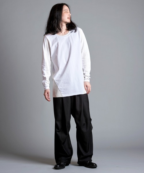 NO ID.(ノーアイディ)の「【NO ID.】Changing Cut-Off Crew Neck Long T-Shirt / チェンジング カットオフ クルーネック ロンT(Tシャツ/カットソー・メンズ・ホワイト/グレー/ブラック・1/2)」の21枚目の写真