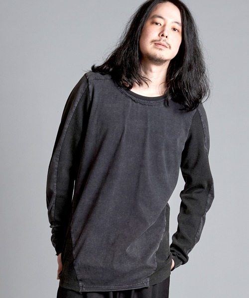NO ID.(ノーアイディ)の「【NO ID.】Changing Cut-Off Crew Neck Long T-Shirt / チェンジング カットオフ クルーネック ロンT(Tシャツ/カットソー・メンズ・ホワイト/グレー/ブラック・1/2)」の11枚目の写真