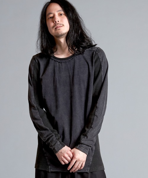 NO ID.(ノーアイディ)の「【NO ID.】Changing Cut-Off Crew Neck Long T-Shirt / チェンジング カットオフ クルーネック ロンT(Tシャツ/カットソー・メンズ・ホワイト/グレー/ブラック・1/2)」の12枚目の写真