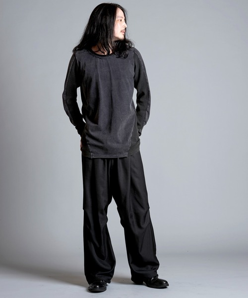 NO ID.(ノーアイディ)の「【NO ID.】Changing Cut-Off Crew Neck Long T-Shirt / チェンジング カットオフ クルーネック ロンT(Tシャツ/カットソー・メンズ・ホワイト/グレー/ブラック・1/2)」の14枚目の写真