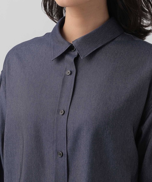 Elura（エルーラ）の「大人デニムシャツ/141000（シャツ/ブラウス・レディース・ネイビー・MEDIUM/LARGE）」の8枚目の写真