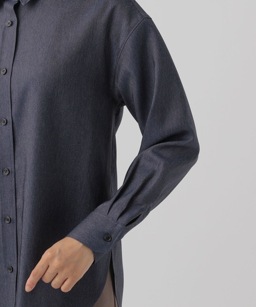 Elura（エルーラ）の「大人デニムシャツ/141000（シャツ/ブラウス・レディース・ネイビー・MEDIUM/LARGE）」の9枚目の写真