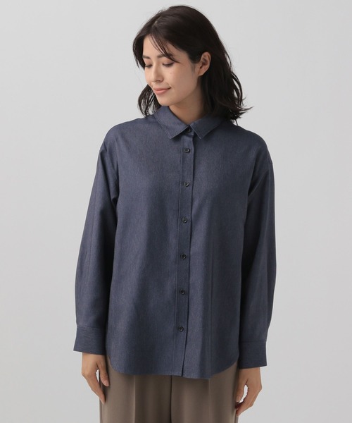 Elura（エルーラ）の「大人デニムシャツ/141000（シャツ/ブラウス・レディース・ネイビー・MEDIUM/LARGE）」の5枚目の写真