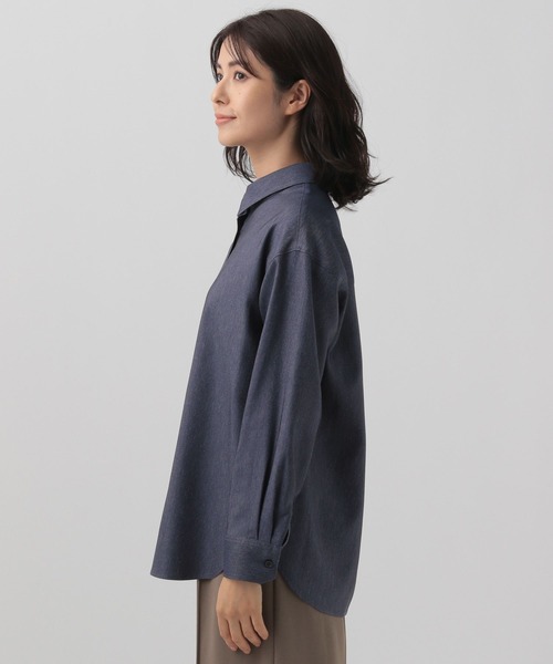 Elura（エルーラ）の「大人デニムシャツ/141000（シャツ/ブラウス・レディース・ネイビー・MEDIUM/LARGE）」の6枚目の写真