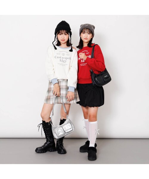 algy（アルジー）の「2ポケットショルダーBAG（ショルダーバッグ・キッズ・ピンク/ブラック/シルバー・FREE）」の6枚目の写真