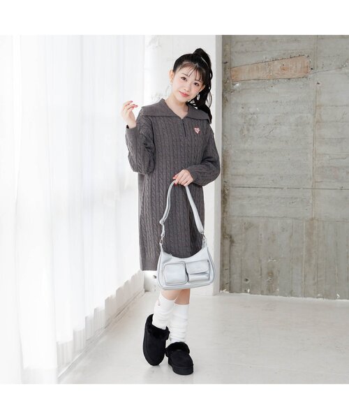 algy（アルジー）の「2ポケットショルダーBAG（ショルダーバッグ・キッズ・ピンク/ブラック/シルバー・FREE）」の7枚目の写真