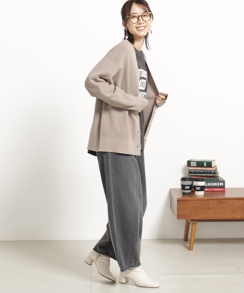 FOUND GOOD(ファウンドグッド)の「コンフォートミドルニットCD(カーディガン/ボレロ・レディース・ホワイト系5/ブラック/ベージュ/レッド系8/ブルー系5/グリーン系2・M/L)」の4枚目の写真