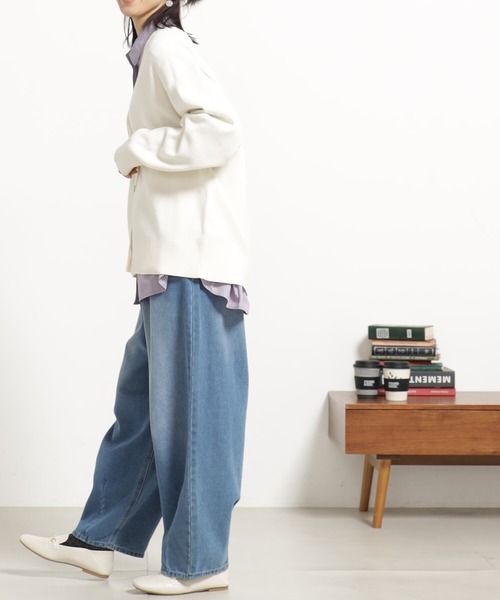 FOUND GOOD(ファウンドグッド)の「コンフォートミドルニットCD(カーディガン/ボレロ・レディース・ホワイト系5/ブラック/ベージュ/レッド系8/ブルー系5/グリーン系2・M/L)」の13枚目の写真