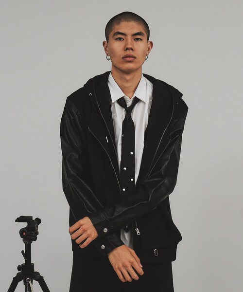 tk.TAKEO KIKUCHI（ティーケータケオキクチ）の「◆K’PJT by Aoi FANCY LAYERED ZIP PARKA（パーカー・メンズ・ブラック/ブラック系・88）」の20枚目の写真