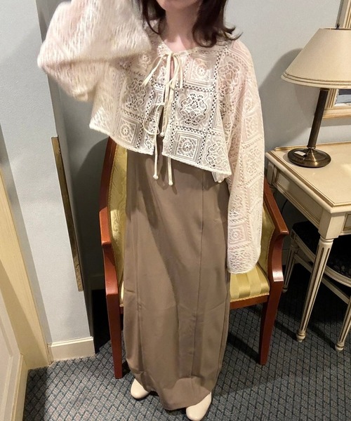 merrylatte（メリーラテ）の「レースクロップド丈カーディガン（カーディガン/ボレロ・レディース・アイボリー・FREE）」の12枚目の写真