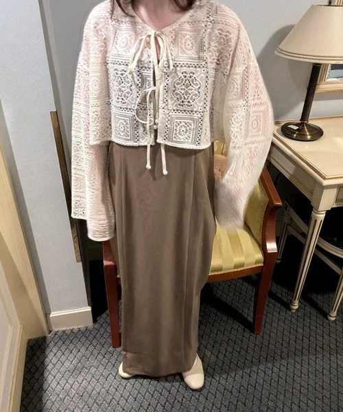 merrylatte（メリーラテ）の「レースクロップド丈カーディガン（カーディガン/ボレロ・レディース・アイボリー・FREE）」の13枚目の写真