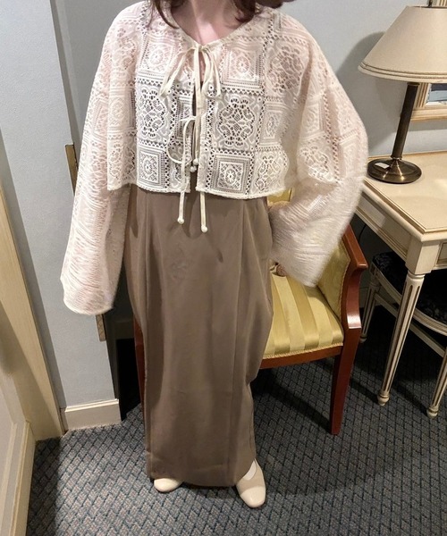 merrylatte（メリーラテ）の「レースクロップド丈カーディガン（カーディガン/ボレロ・レディース・アイボリー・FREE）」の14枚目の写真