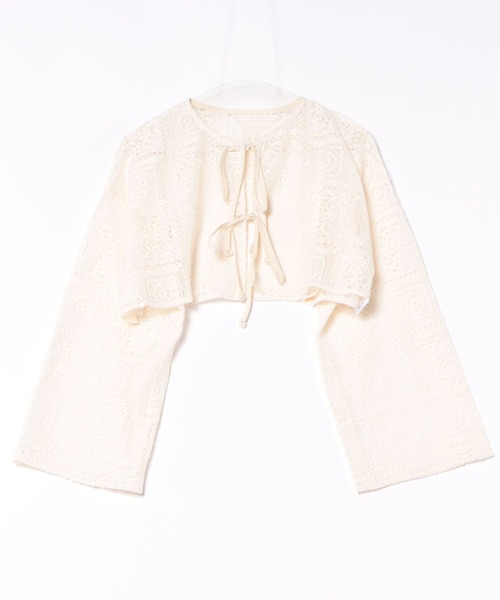 merrylatte（メリーラテ）の「レースクロップド丈カーディガン（カーディガン/ボレロ・レディース・アイボリー・FREE）」の18枚目の写真