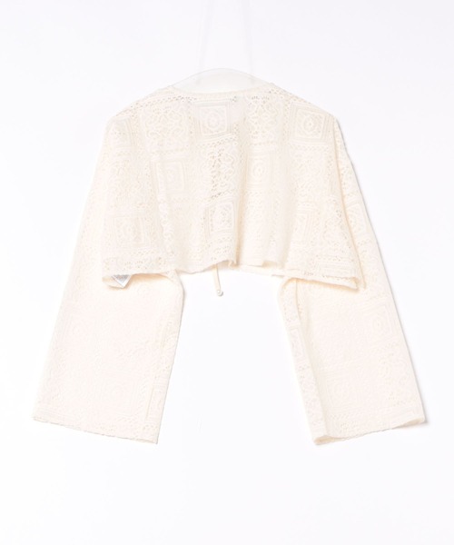 merrylatte（メリーラテ）の「レースクロップド丈カーディガン（カーディガン/ボレロ・レディース・アイボリー・FREE）」の19枚目の写真