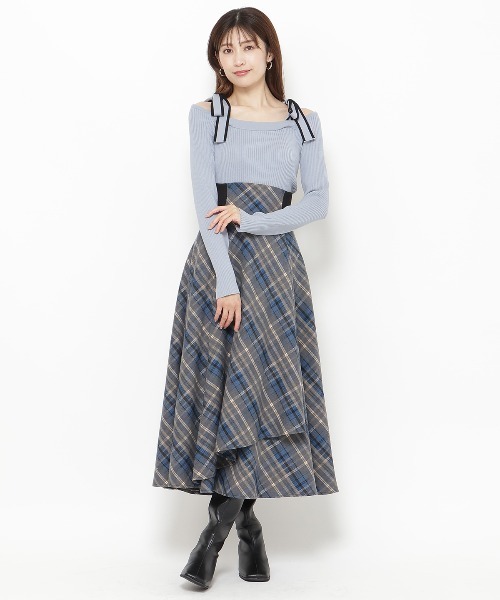 AND COUTURE(アンドクチュール)の「配色ショルダーリボンニットプルオーバー(ニット/セーター・レディース・ブルー/ブラック/ボルドー/アイボリー/ピンク/ラベンダー・FREE)」の22枚目の写真