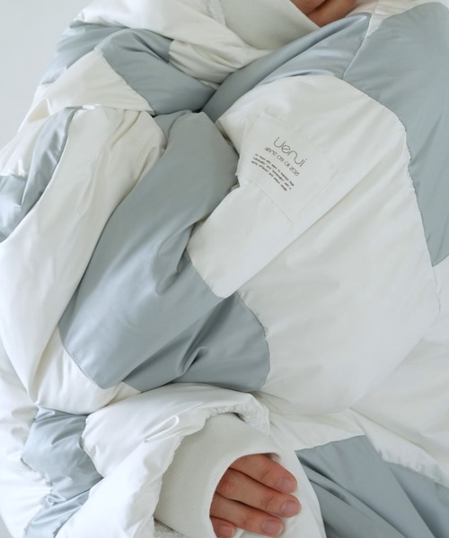 ZOZOランキング1位獲得 】ウェーブ バイカラー ダウンジャケット