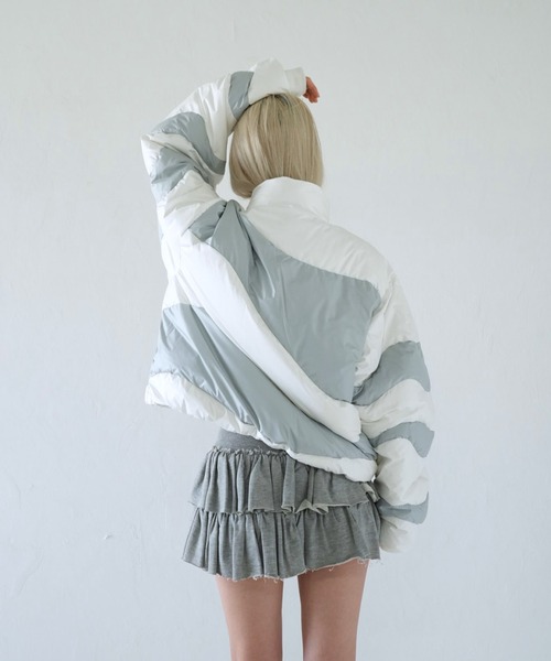 セール】【 ZOZOランキング1位獲得 】ウェーブ バイカラー ダウン