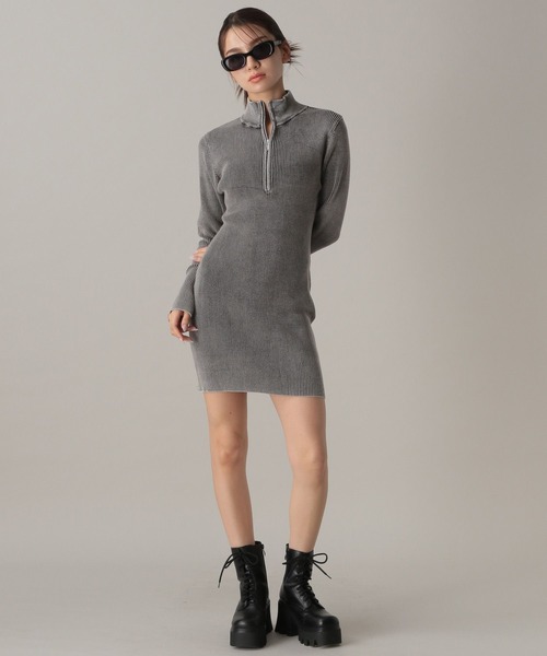 FOREVER 21(フォーエバー トゥエンティーワン)の「【2024FW】ヴィンテージ風ニットミニワンピース(ワンピース・レディース・ネイビー/グレー・SMALL/MEDIUM)」の7枚目の写真