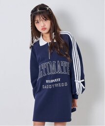 ハーフジップロゴワンピース