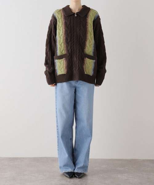 OBEY(オベイ)の「【OBEY / オベイ】EZRA ZIP UP CARDIGAN 151010037(ニット/セーター・レディース・ブラウン・SMALL)」の3枚目の写真