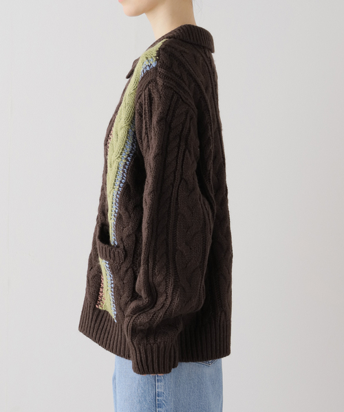 OBEY(オベイ)の「【OBEY / オベイ】EZRA ZIP UP CARDIGAN 151010037(ニット/セーター・レディース・ブラウン・SMALL)」の5枚目の写真