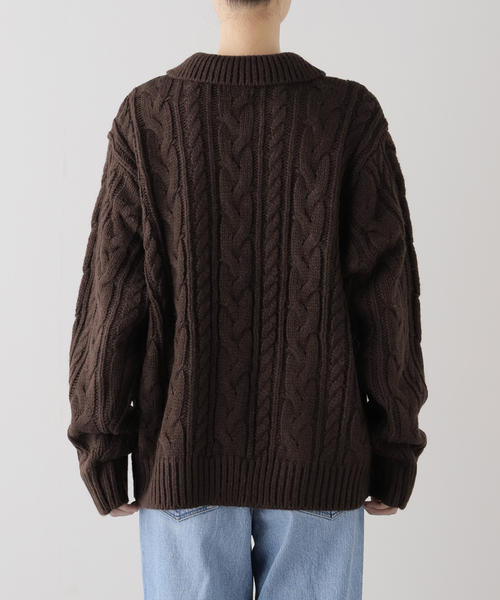 OBEY(オベイ)の「【OBEY / オベイ】EZRA ZIP UP CARDIGAN 151010037(ニット/セーター・レディース・ブラウン・SMALL)」の6枚目の写真