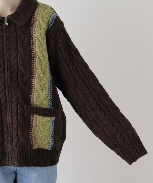 OBEY(オベイ)の「【OBEY / オベイ】EZRA ZIP UP CARDIGAN 151010037(ニット/セーター・レディース・ブラウン・SMALL)」の9枚目の写真
