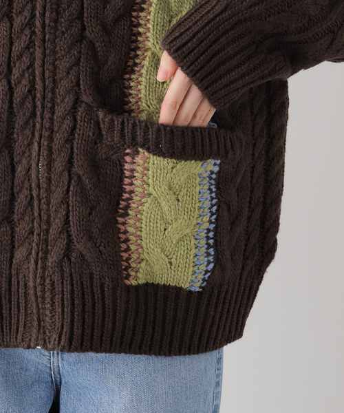OBEY(オベイ)の「【OBEY / オベイ】EZRA ZIP UP CARDIGAN 151010037(ニット/セーター・レディース・ブラウン・SMALL)」の11枚目の写真