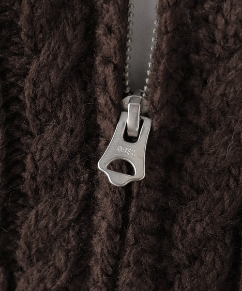 OBEY(オベイ)の「【OBEY / オベイ】EZRA ZIP UP CARDIGAN 151010037(ニット/セーター・レディース・ブラウン・SMALL)」の12枚目の写真