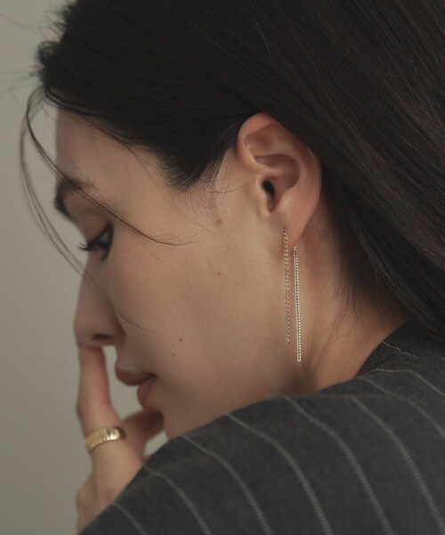 COCOSHNIK(ココシュニック)の「K10キヘイ×ベネフラット前後 スタッドピアス(ピアス(両耳用)・レディース・イエローゴールド・00)」の8枚目の写真
