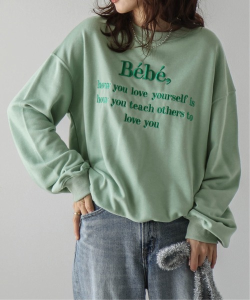 AMELY（エミリー）の「刺繍ロゴスウェット（スウェット・レディース・グリーン/オートミール/ブルー/ブラック・フリー）」の14枚目の写真
