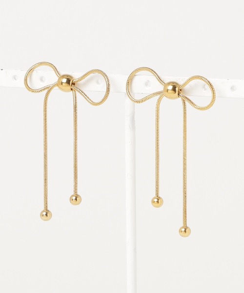 poiregnee（ポワニェ）の「［select］リボンピアス（ピアス（両耳用）・レディース・シルバー/ゴールド・FREE）」の5枚目の写真