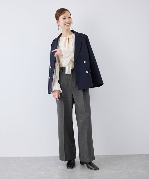 ROPE' PICNIC（ロペピクニック）の「【3サイズ展開】裏起毛スリートーンツイードパンツ（その他パンツ・レディース・チャコールグレー/ダークブラウン・36/38/40）」の4枚目の写真