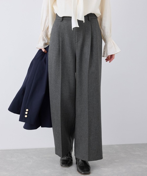 ROPE' PICNIC（ロペピクニック）の「【3サイズ展開】裏起毛スリートーンツイードパンツ（その他パンツ・レディース・チャコールグレー/ダークブラウン・36/38/40）」の5枚目の写真