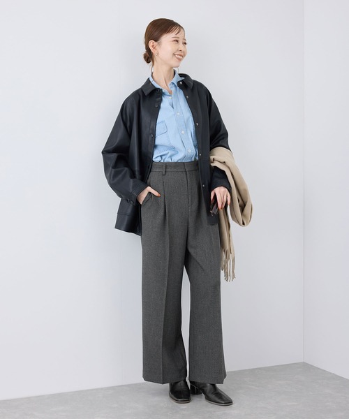 ROPE' PICNIC（ロペピクニック）の「【3サイズ展開】裏起毛スリートーンツイードパンツ（その他パンツ・レディース・チャコールグレー/ダークブラウン・36/38/40）」の8枚目の写真