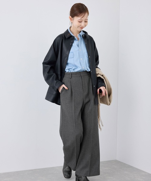 ROPE' PICNIC（ロペピクニック）の「【3サイズ展開】裏起毛スリートーンツイードパンツ（その他パンツ・レディース・チャコールグレー/ダークブラウン・36/38/40）」の9枚目の写真