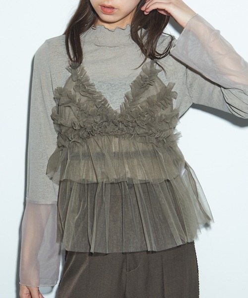 MAISON BREEZE reveur(メゾンブリーズレヴール)の「【MAISON BREEZE reveur】チュールキャミビスチェ trc(キャミソール・レディース・グレー/アイボリー/ライトブルー/ブラック・FREE)」の20枚目の写真